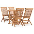 vidaXL 5 Piece Folding Patio Dining Set Solid Teak Wood