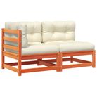vidaXL Garden Sofa with Cushions 2-Seater Wax Brown Solid Wood Pine