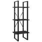 vidaXL 3-Tier Book Cabinet Gray 15.7"x11.8"x41.3" Engineered Wood