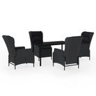 vidaXL 5 Piece Patio Dining Set Dark Gray