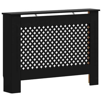 vidaXL Radiator Cover Black 44.1"x7.5"x32.1" MDF