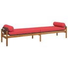 vidaXL Patio Bench with Cushion Brown Poly Rattan Acacia