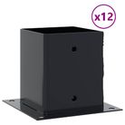 vidaXL Post Bases Square 12 pcs Anthracite 3.98x3.98" Powder-coated Steel