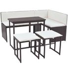 vidaXL 5 Piece Outdoor Dining Set Steel Poly Rattan Brown