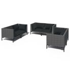 vidaXL 6 Piece Garden Lounge Set with Cushions Poly Rattan Dark Grey
