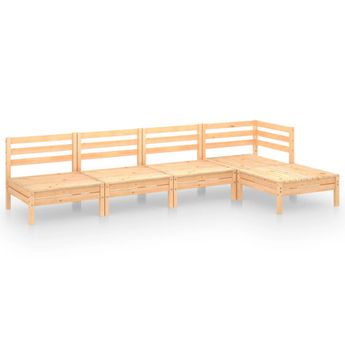 vidaXL 5 Piece Garden Lounge Set Solid Pinewood