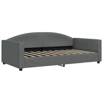vidaXL Day Bed without Mattress Dark Grey 100x190 cm Fabric
