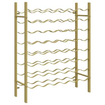 vidaXL Wine Rack for 48 Bottles Gold Metal