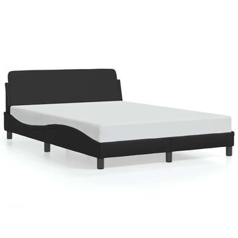 vidaXL Bed Frame "Dover" Black 137x190 cm Faux Leather