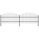 vidaXL Garden Fence with Spear Top Steel 359x100 cm Black