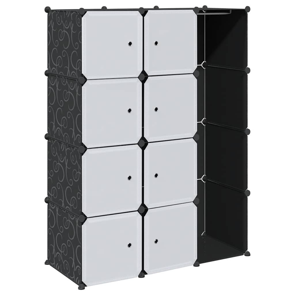 vidaXL Modular Cabinet with 9 Compartments 42.9"x14.4"x56.3" Black and White