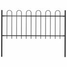 vidaXL Garden Fence BOXTEL with Hoop Top Steel 181x100 cm Black