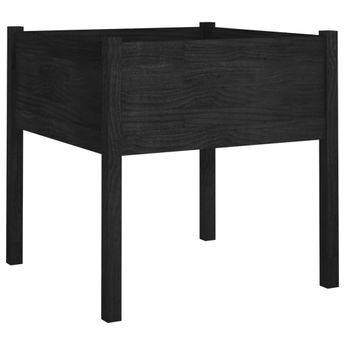 vidaXL Garden Planter Black 27.6"x27.6"x27.6" Solid Wood Pine