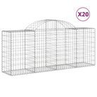 vidaXL Arched Gabion Baskets 20 pcs 200x50x80/100 cm Galvanised Iron