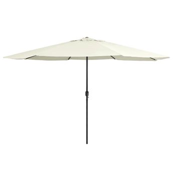 vidaXL Garden Parasol with Metal Pole 153.5" Sand White