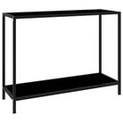 vidaXL Console Table Black 100x35x75 cm Tempered Glass