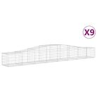 vidaXL Arched Gabion Baskets 9 pcs 400x50x40/60 cm Galvanised Iron