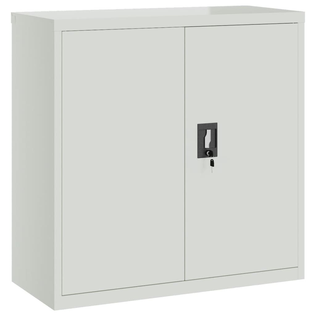 vidaXL Office Cabinet with 2 Doors Gray 35.4â Steel