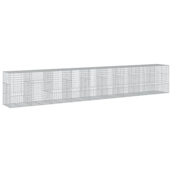vidaXL Gabion Basket with Cover 900x100x150 cm Galvanised Iron