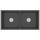 vidaXL Handmade Kitchen Sink Black Stainless Steel