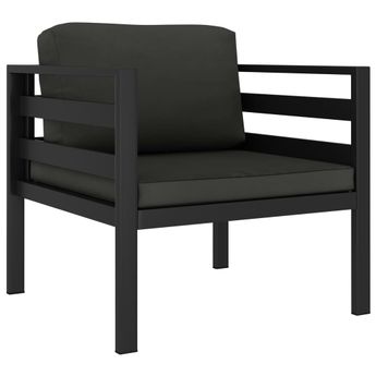 vidaXL Single Sofas 2 pcs with Cushions Aluminum Anthracite