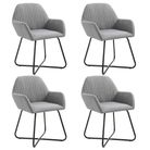 vidaXL Dining Chairs 4 pcs Light Grey Fabric