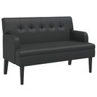 vidaXL Bench with Backrest Black 44.1x25.8x29.5" Faux Leather
