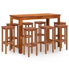 vidaXL 9 Piece Patio Bar Set Solid Wood Acacia