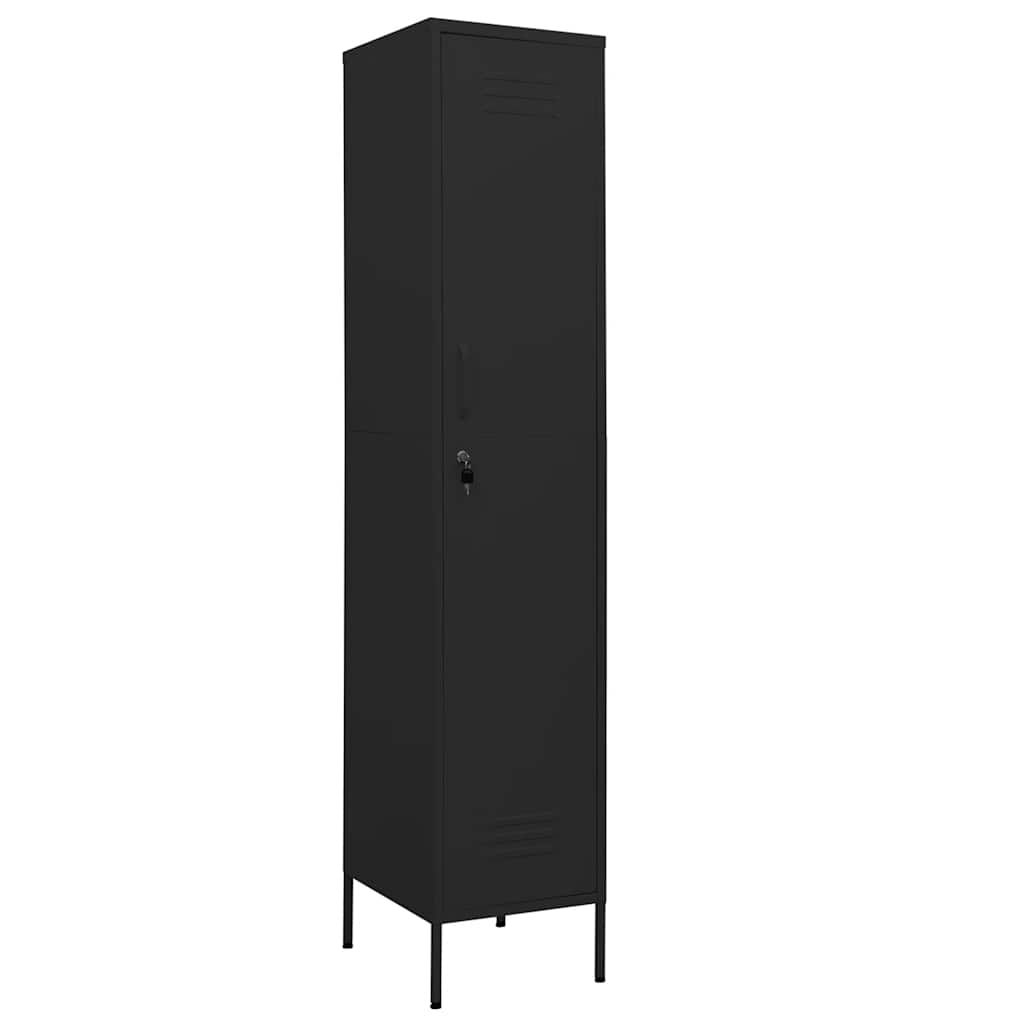 vidaXL Locker Cabinet Black 13.8"x18.1"x70.9" Steel
