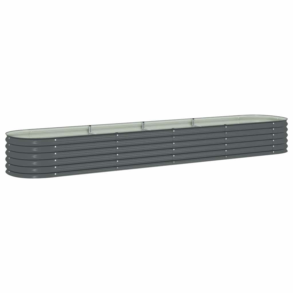 vidaXL Garden Raised Bed 157.5"x31.5"x17.3" Galvanized Steel Gray
