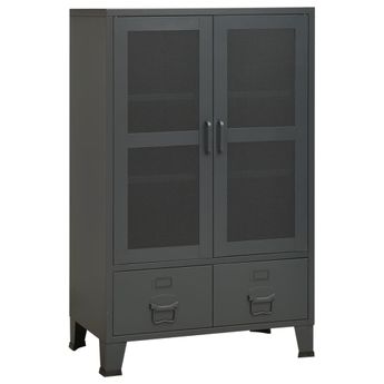 vidaXL Industrial Storage Chest Anthracite 27.6"x15.7"x45.3" Metal
