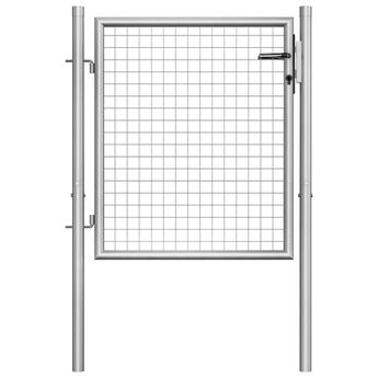 vidaXL Garden Gate Galvanised Steel 39.4x29.5" Silver