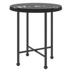 vidaXL Dining Table Black Ã19.7"Â Tempered Glass and Steel