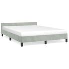 vidaXL Bed Frame without Mattress Light Grey Full Velvet