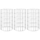 vidaXL Circular Gabion Raised Beds 3 pcs Galvanized Steel Ã11.8"x19.7"