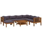 vidaXL 8 Piece Garden Lounge Set with Cushion Solid Acacia Wood