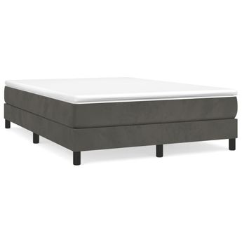 vidaXL Box Spring Bed Frame Dark Grey Queen Velvet (US Only)