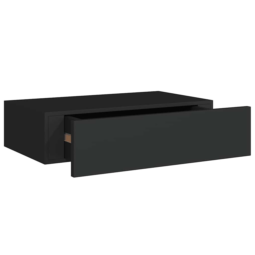 vidaXL Wall-mounted Drawer Shelf Black 40x23,5x3.9 " MDF