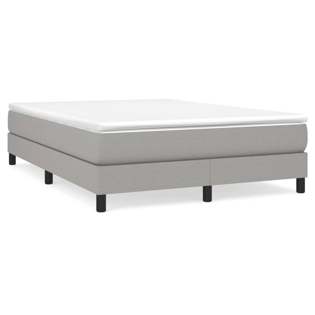 vidaXL Box Spring Bed Frame Light Grey Queen Fabric (US Only)