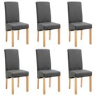 vidaXL Dining Chairs 6 pcs Gray Fabric