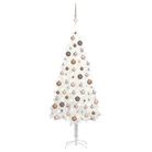 vidaXL Artificial Pre-lit Christmas Tree with Ball Set White 59.1"