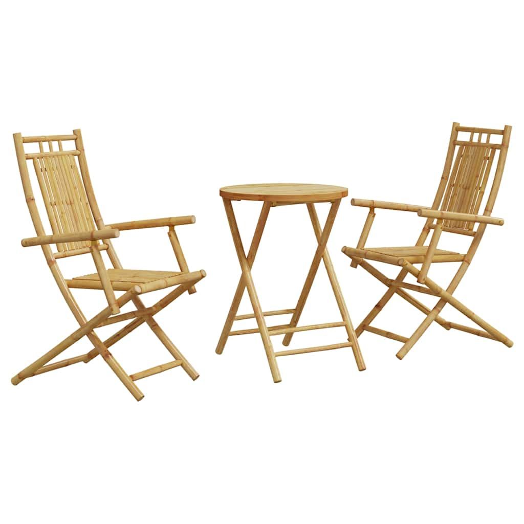 vidaXL 3 Piece Bistro Set Bamboo