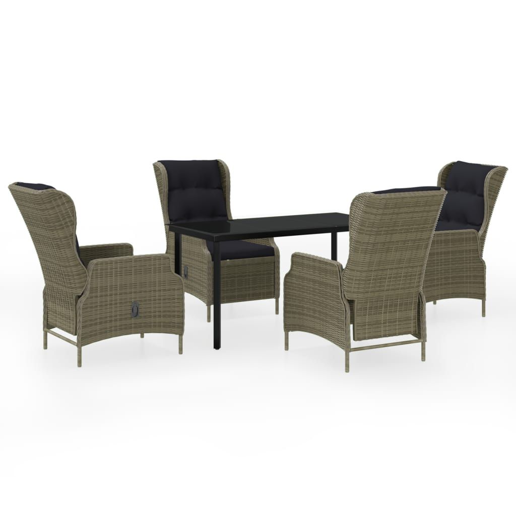 vidaXL 5 Piece Patio Dining Set Brown
