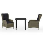 vidaXL 3 Piece Patio Dining Set Brown