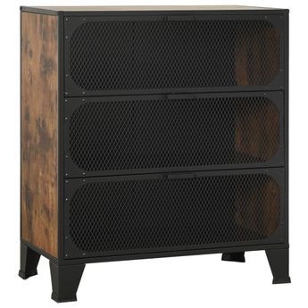 vidaXL Storage Cabinet Rustic Brown 28.3"x14.2"x32.3" Metal and MDF