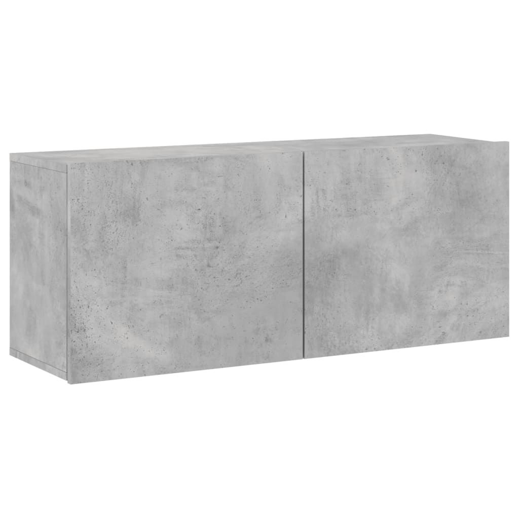 vidaXL TV Cabinet Wall-mounted Concrete Grey 39.4x11.8x16.1"