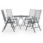 vidaXL 5 Piece Patio Dining Set Steel Anthracite