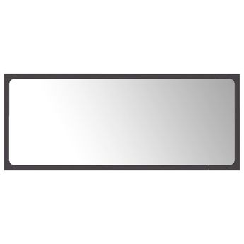 vidaXL Bathroom Mirror Gray 35.4"x0.6"x14.6" Engineered Wood