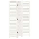 vidaXL Room Divider 3 Panels White Solid Wood Paulownia
