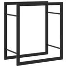 vidaXL Firewood Rack Matt Black 19.7"x11"x22" Steel